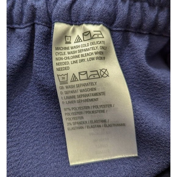 Linea Louis Dell'Olio Pants Blue Regular Gauze Crepe Cargo Misses Size M - Picture 7 of 7